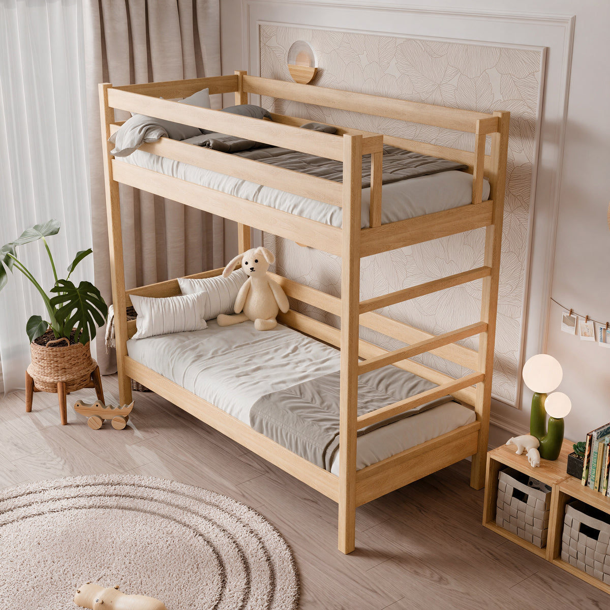 Eiken stapelbed N03 natureel eiken