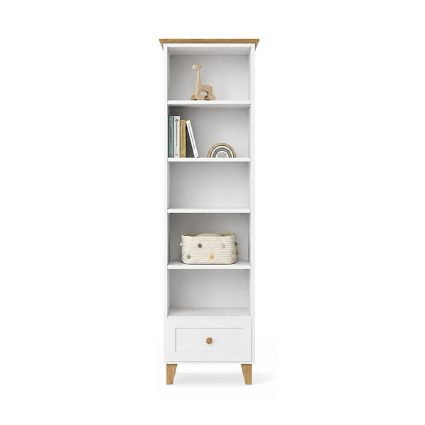 Wooden shelf 1S 57 Scandi white / oak