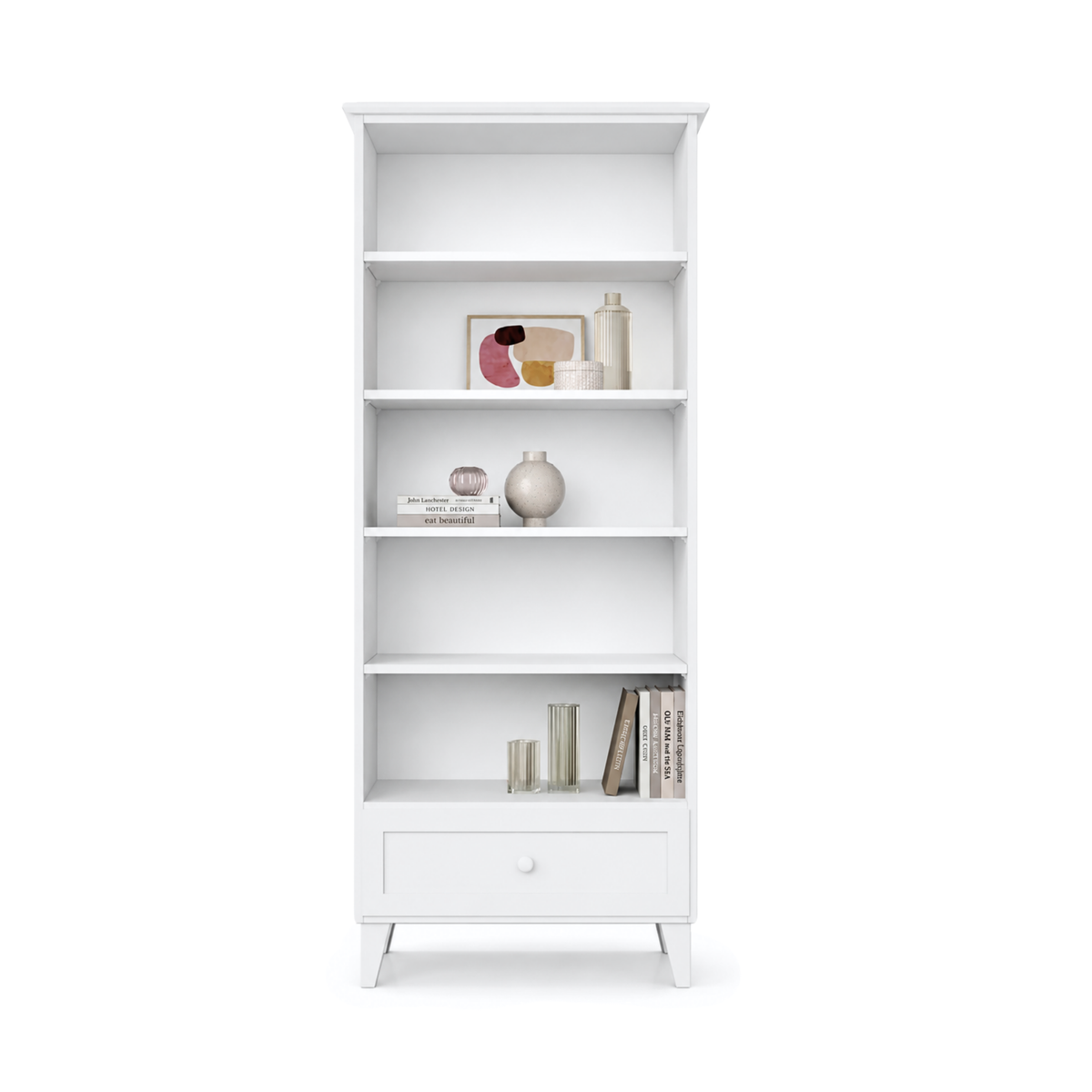 Houten boekenkast 1S 80 Scandi wit