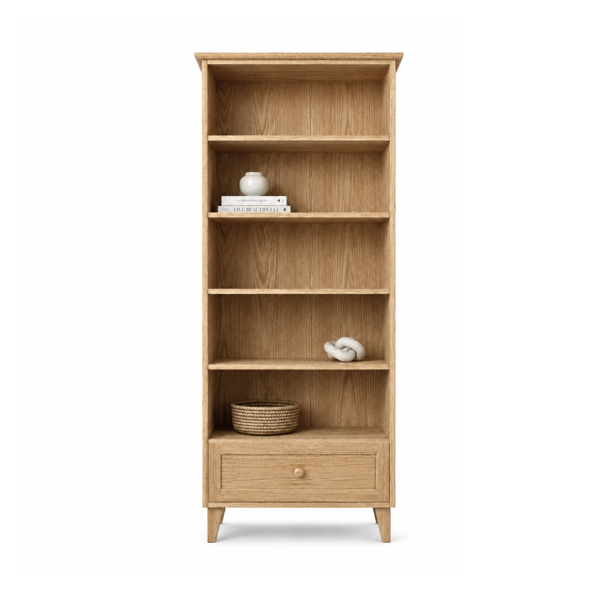 Eiken boekenkast 1S 80 Scandi natureel eiken