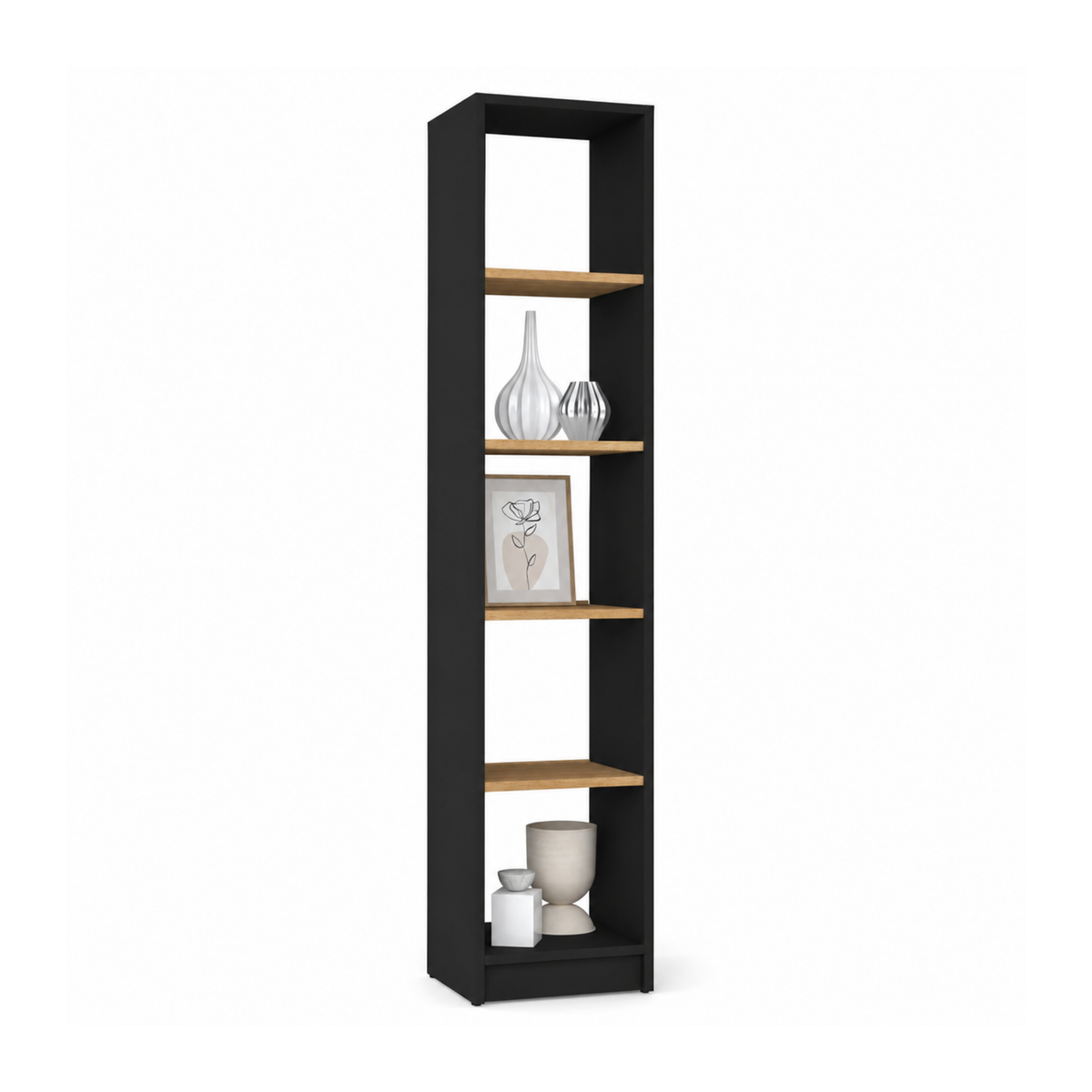 Houten boekenkast N01 zwart eiken