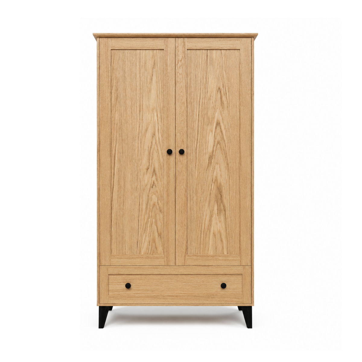Eikenhouten kast 2D1S Scandi natuurlijk eiken / zwart