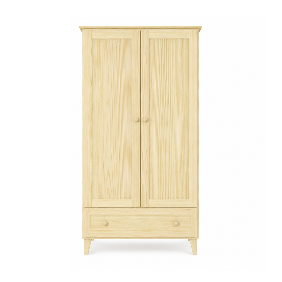 Grenen kledingkast 2D1S Scandi kleurloos grenen