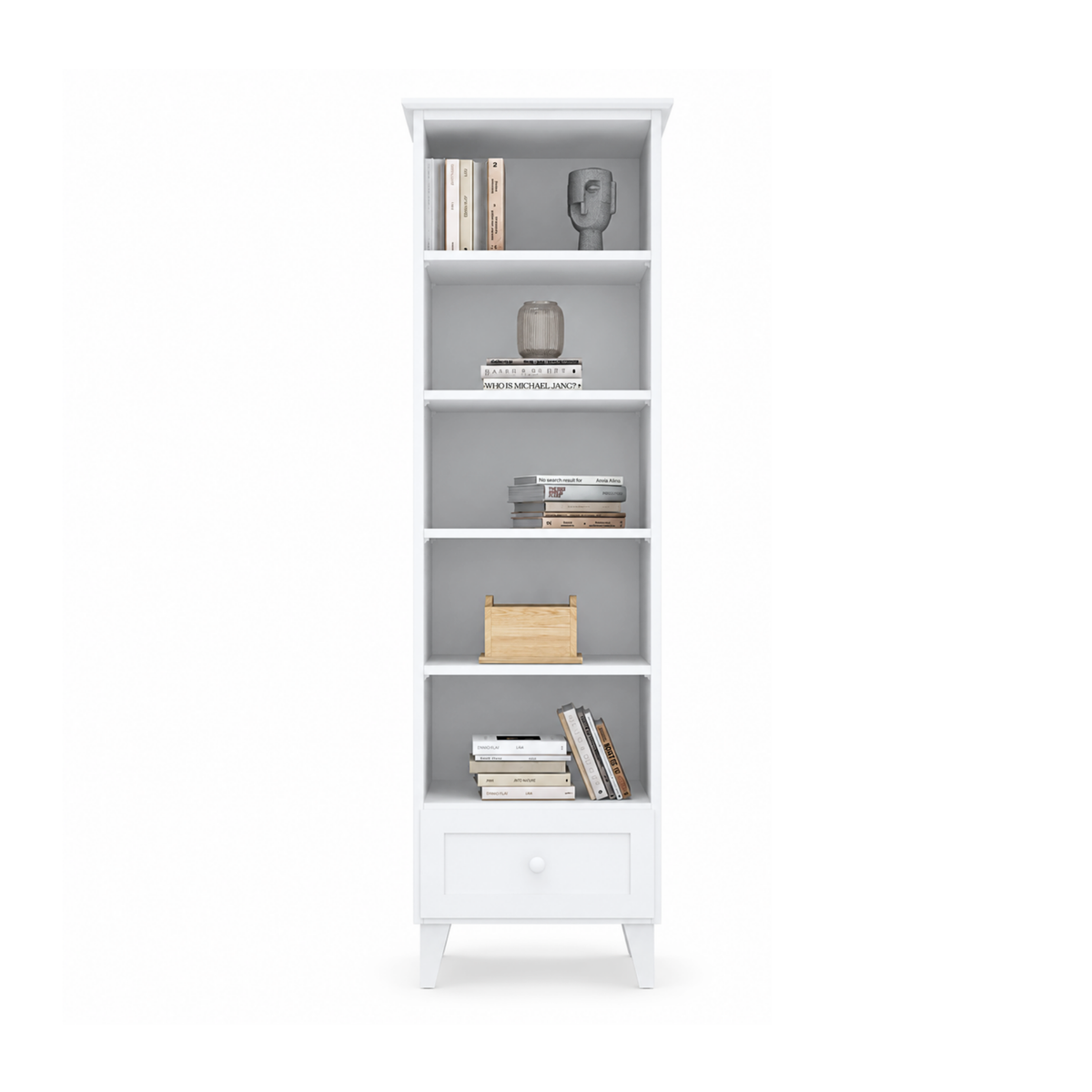 Houten boekenkast 1S 57 Scandi wit