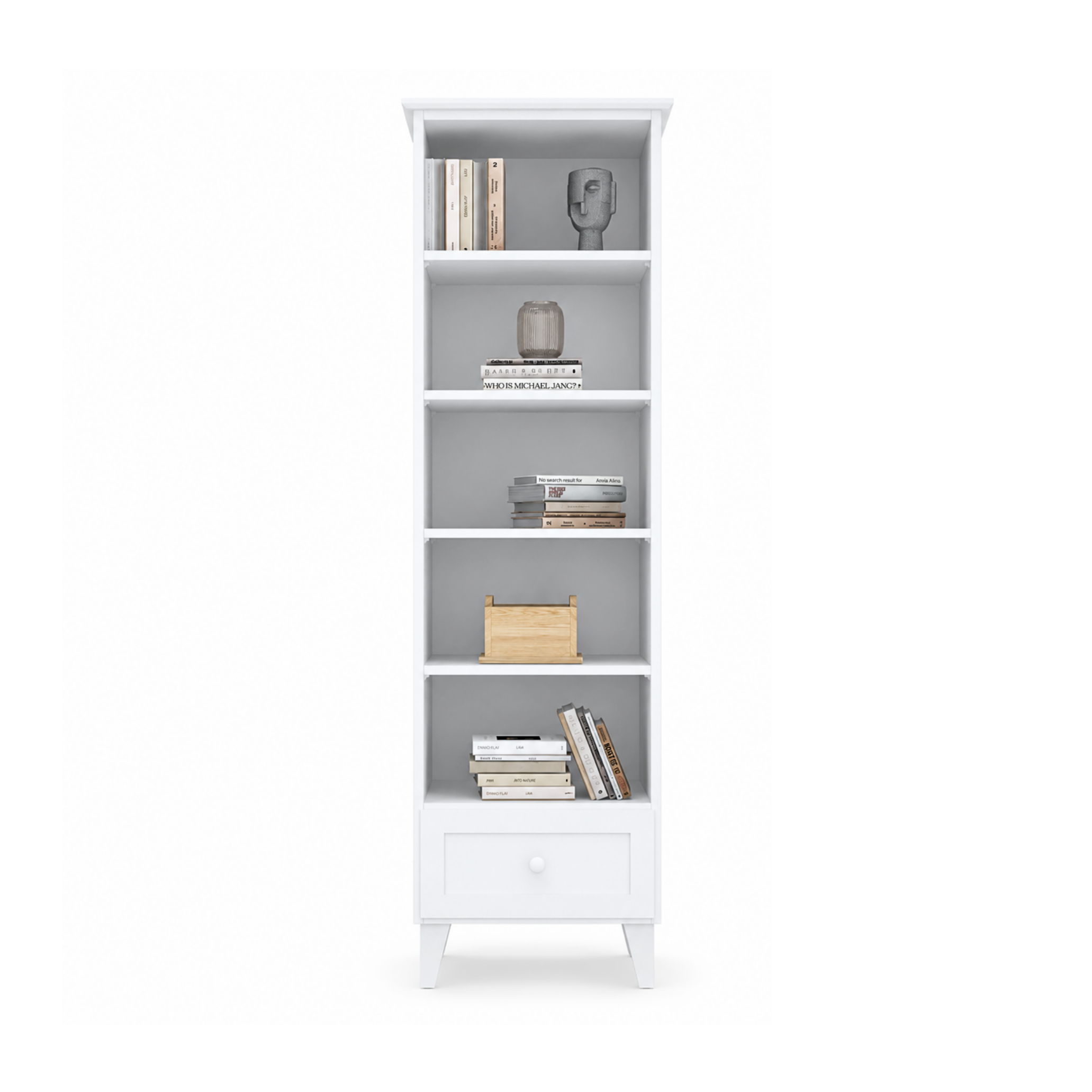 Houten boekenkast 1S 57 Scandi wit