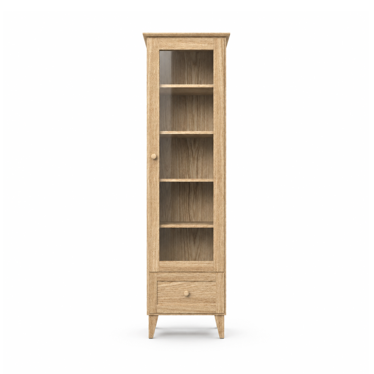 Eikenhouten vitrinekast 1S 57 Scandi natureel eiken