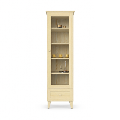 Grenen vitrinekast 1S 57 Scandi kleurloos grenenhout