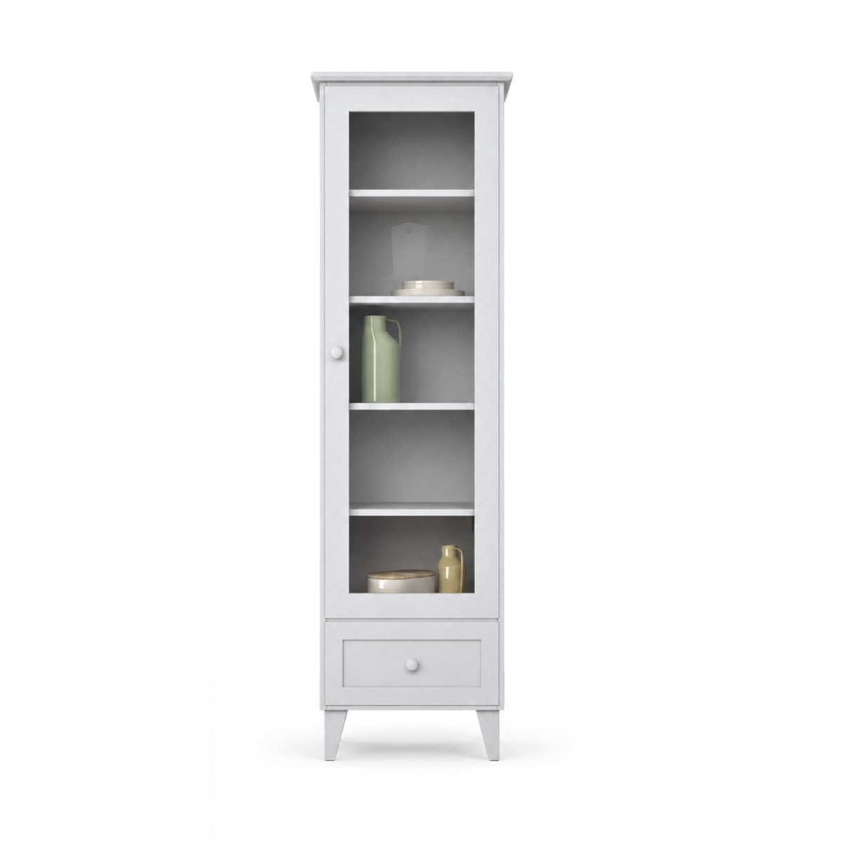 Houten vitrinekast 1S 57 Scandi grijs