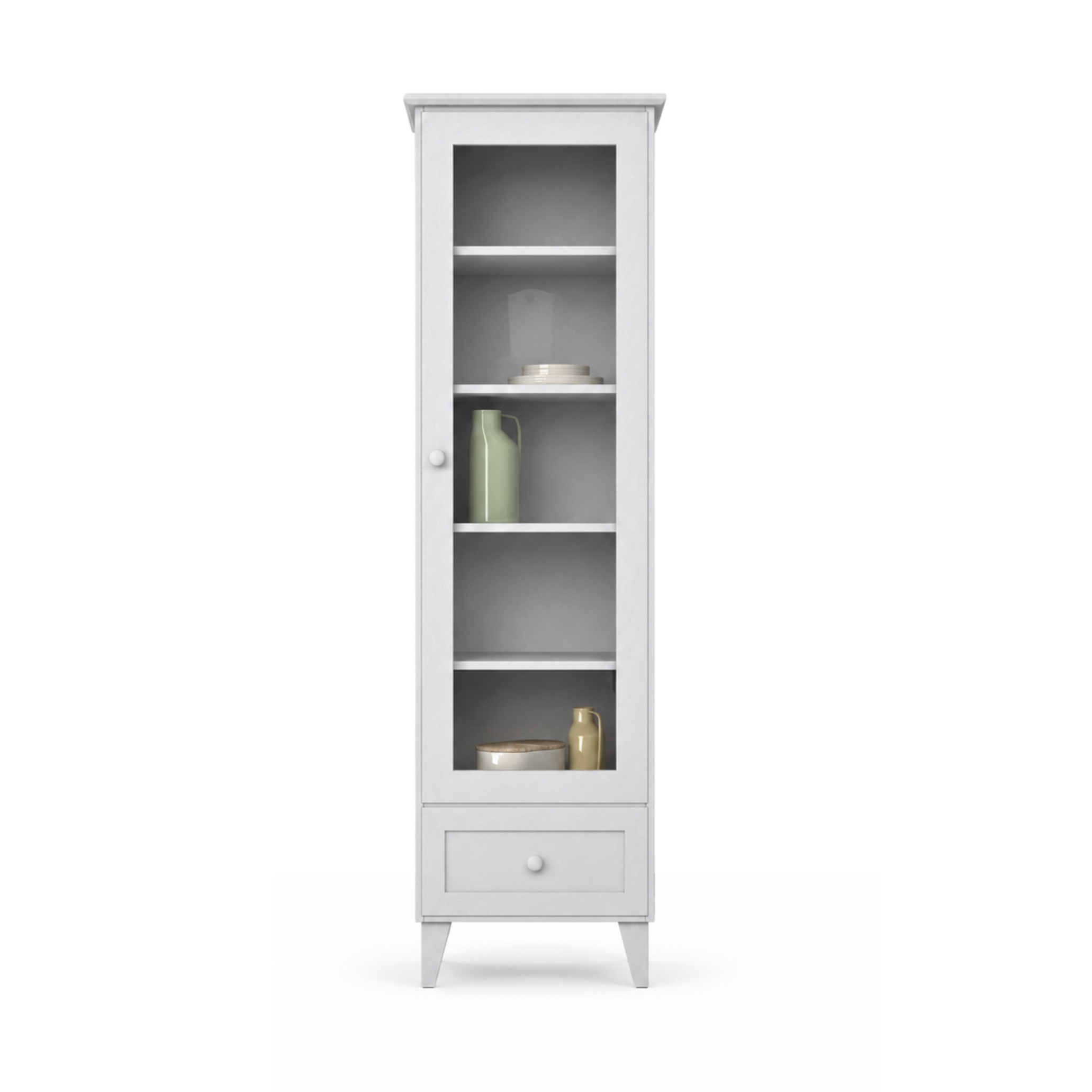 Houten vitrinekast 1S 57 Scandi grijs